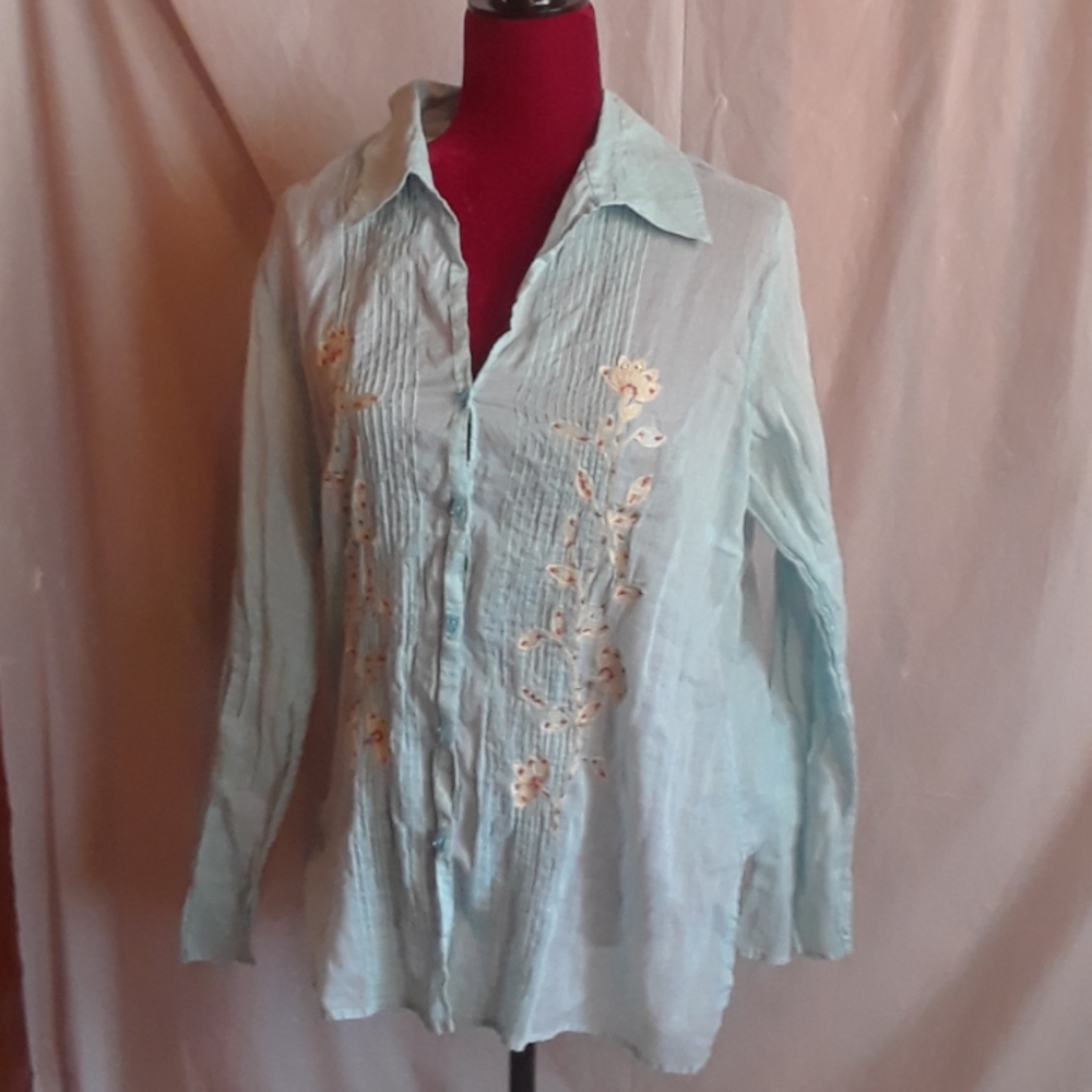 J. H. Collectibles XL Embroidered Floral Shirt